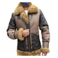 Men's Pilot Short Mixed Colors Motorcycle Shearling Jacket