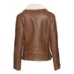 Women's Cognac Shearling Straight Moto Jacket