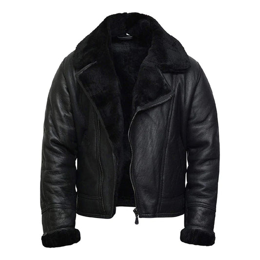 Men's Aviator Pilot B3 Shearling Leather Bomber Jacket